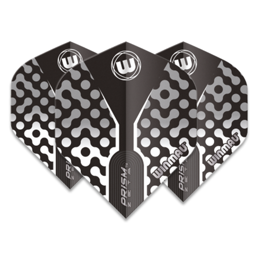 Winmau Prism Zeta Standard Black, White & Grey Darts Flights