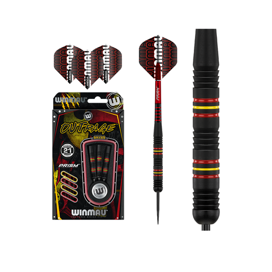 Winmau Outrage Black Coated Brass Steeltip Darts