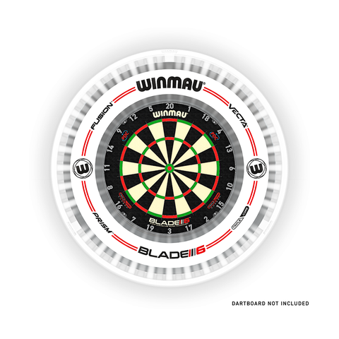 Winmau Plasma Ice Dartboard Light & Grey/White Pro-Line Surround Bundle