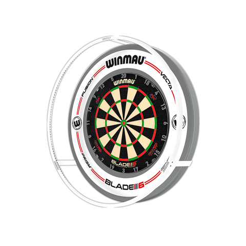 Winmau Plasma Ice Dartboard Light & Grey/White Pro-Line Surround Bundle