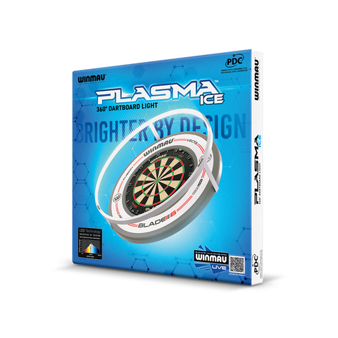Winmau Plasma Ice Dartboard Light & Grey/White Pro-Line Surround Bundle