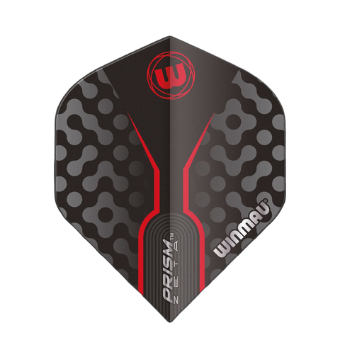 Winmau Prism Zeta Black, Grey & Red Dart  Flights