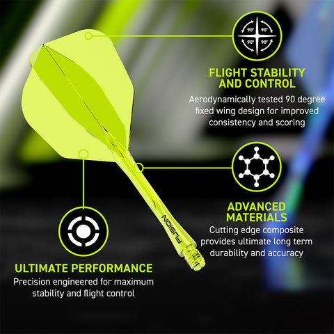 Winmau Fusion #6 Shape Integrated Yellow Flight & Shaft