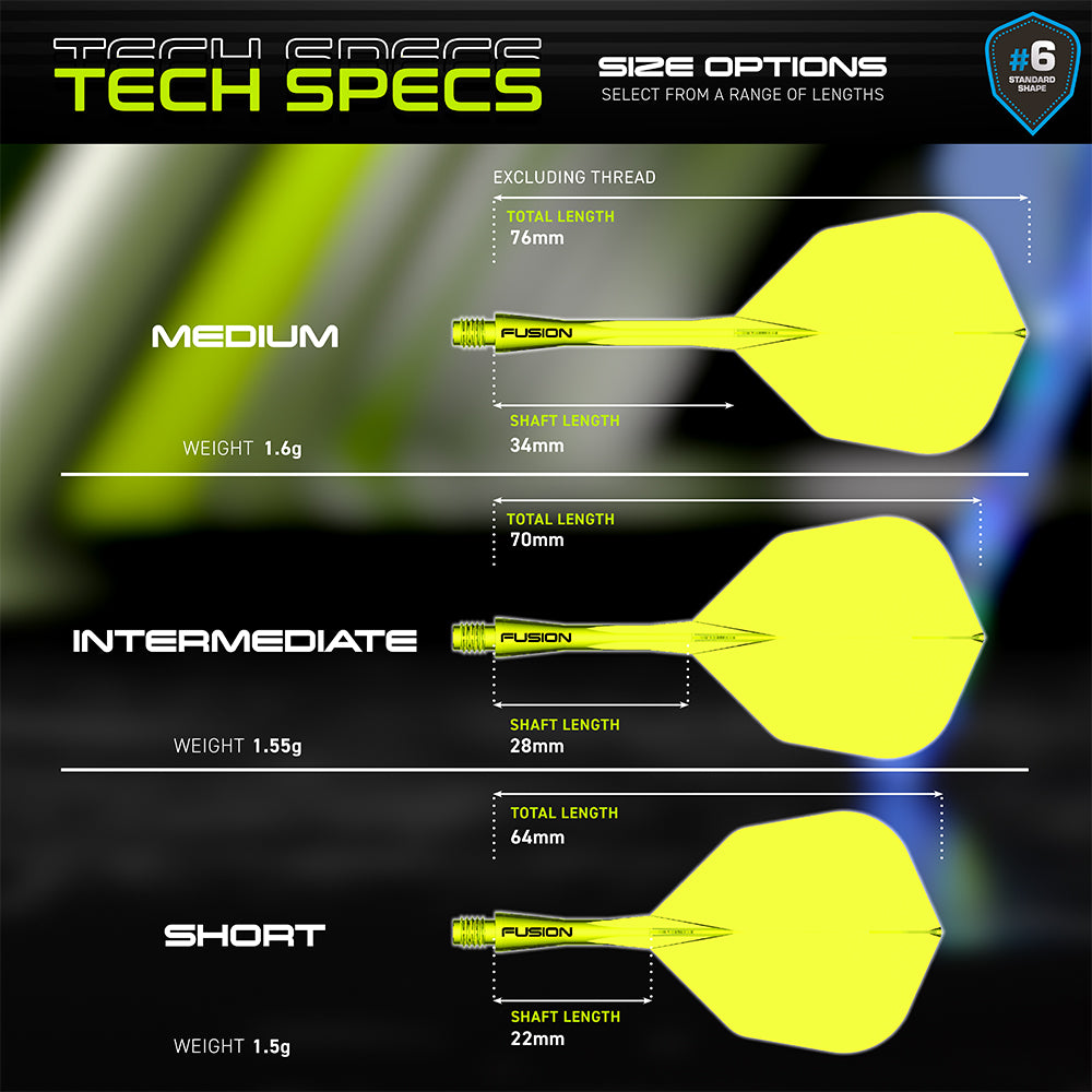 Winmau Fusion #6 Shape Integrated Yellow Flight & Shaft