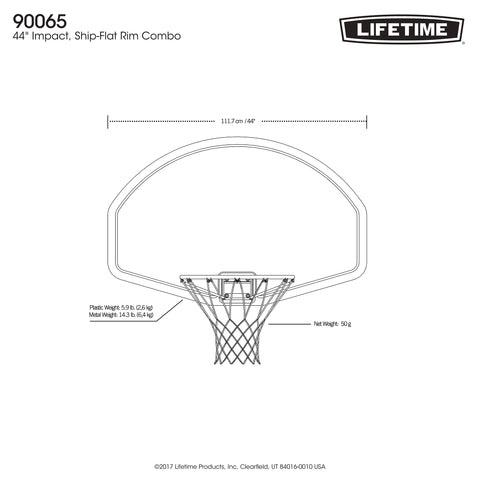 LIFETIME 44" Backboard and Rim Combo