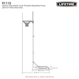 LIFETIME 30" Polycarb Adjustable System Youth Portable Basketball Hoop