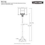 LIFETIME 30" Polycarb Adjustable System Youth Portable Basketball Hoop