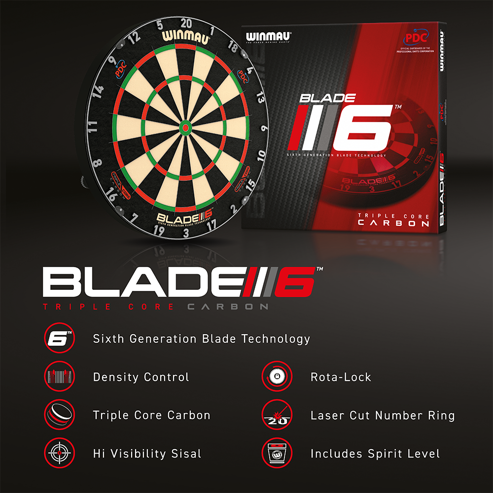 Winmau Blade 6 Carbon Triple Core Dart Board