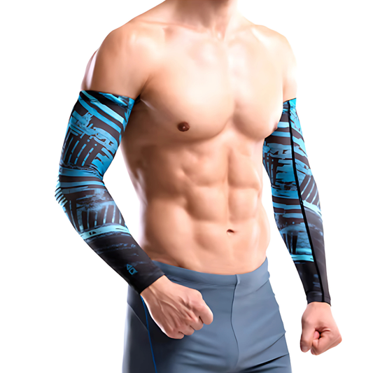 AQ Compression Arm Sleeve (Black City Blue)