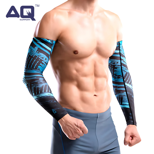AQ Compression Arm Sleeve (Black City Blue)