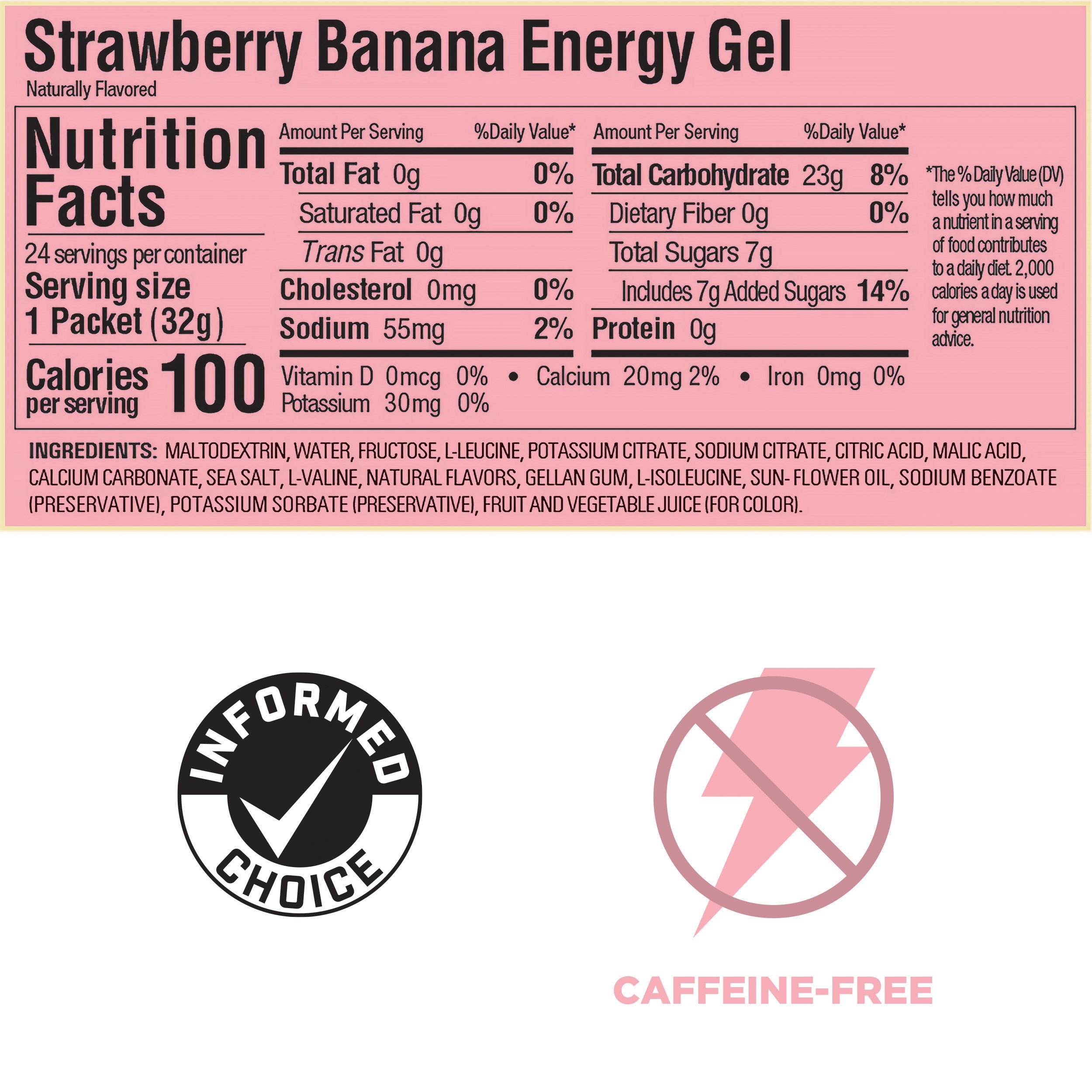GU Strawberry Banana Energy Gel (Best by: January 2024)