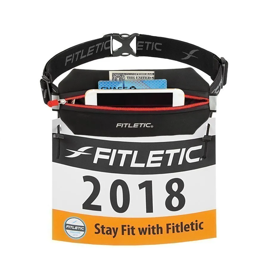 Fitletic Neo Racing Running Belt (Black/Red)