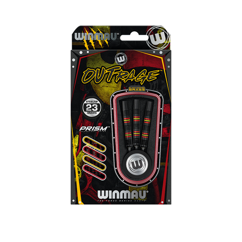 Winmau Outrage Black Coated Brass Steeltip Darts