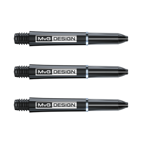 Winmau MVG Design Nylon + Ring Grip Black Darts Shafts