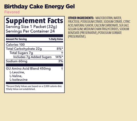 GU Birthday Cake Energy Gel