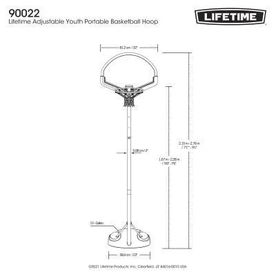 Lifetime 32" Youth Adjustable Portable Basketball Hoop