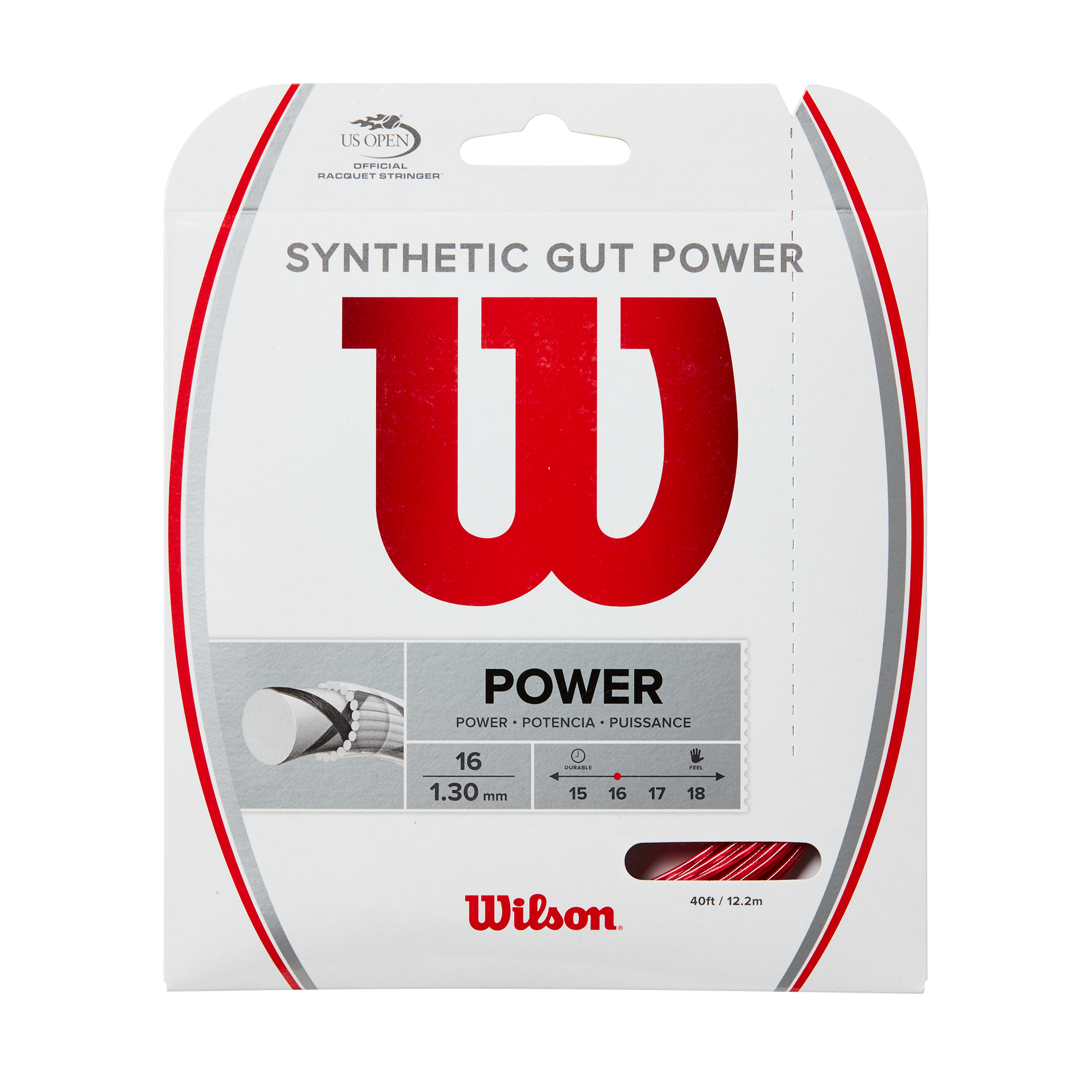 WILSON SYNTHETIC GUT POWER 16 TENNIS STRING - SET