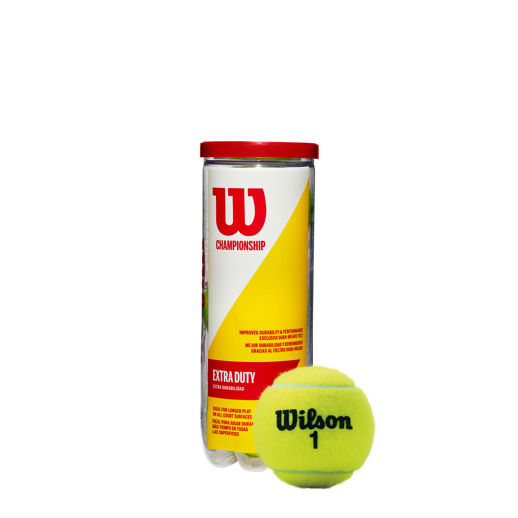 WILSON CHAMPIONSHIP EXTRA DUTY 3 TENNIS BALL CAN