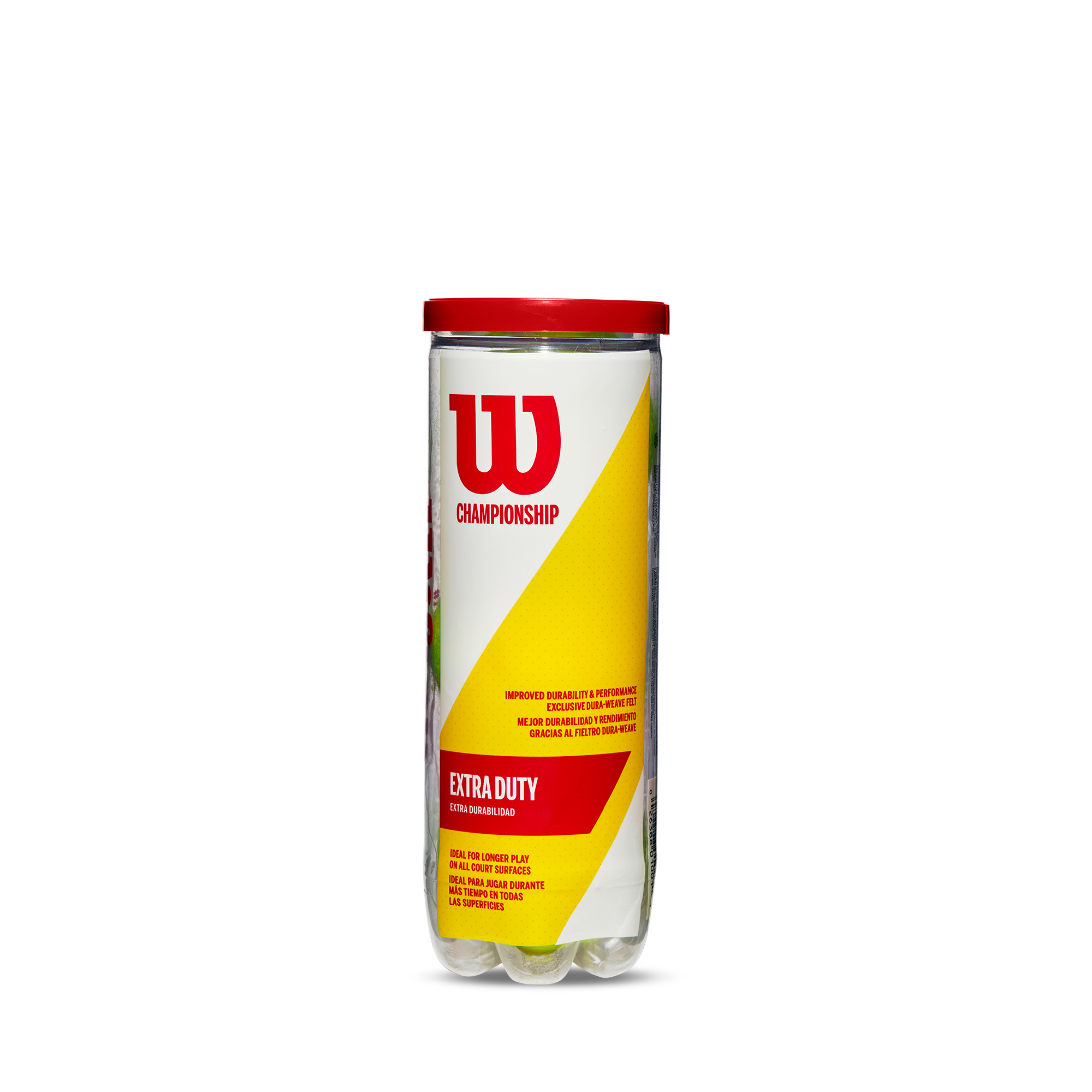 WILSON CHAMPIONSHIP EXTRA DUTY 3 TENNIS BALL CAN